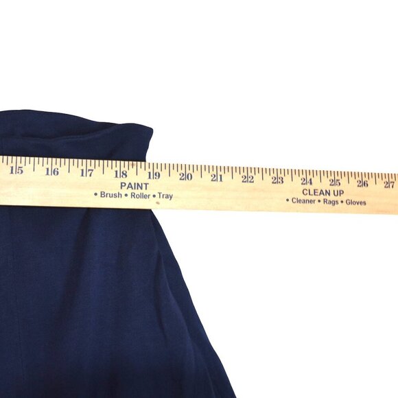 Lauren Ralph Lauren Navy Blue Flared Skirt Size 18W Rayon Blend Preppy Nautical - Picture 5 of 7